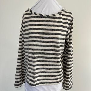 Urban Outfitters Urban Renewal Black and Cream Striped Sweater S
